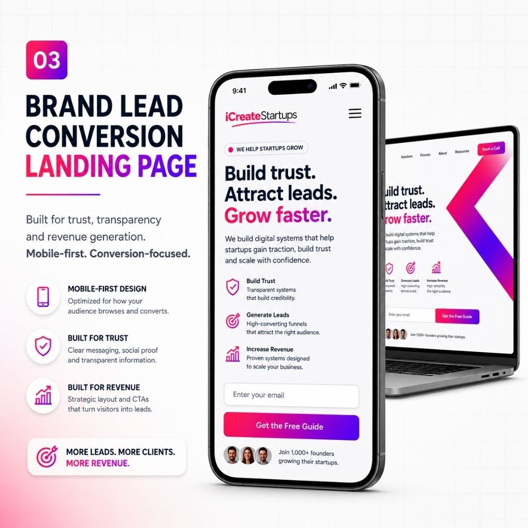 Mobile-first brand lead conversion landing page
